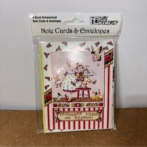 3/$15 Mary Engelbreit Rose Pink Note Cards 4